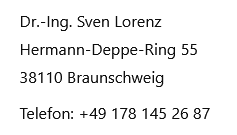 Adresse und Telefonnummer von Sven Lorenz